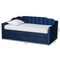 Baxton Studio Lennon Modern and Contemporary Navy Blue Velvet Fabric Twin Size Daybed with Trundle 186-11466-Zoro - alternate 4